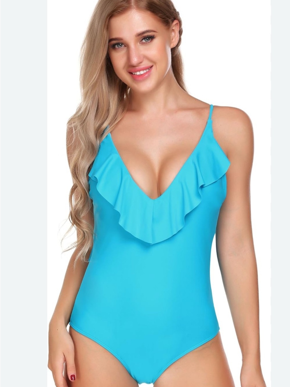 Red Ruffle One-Piece Swimsuit - Picture 5 of 5